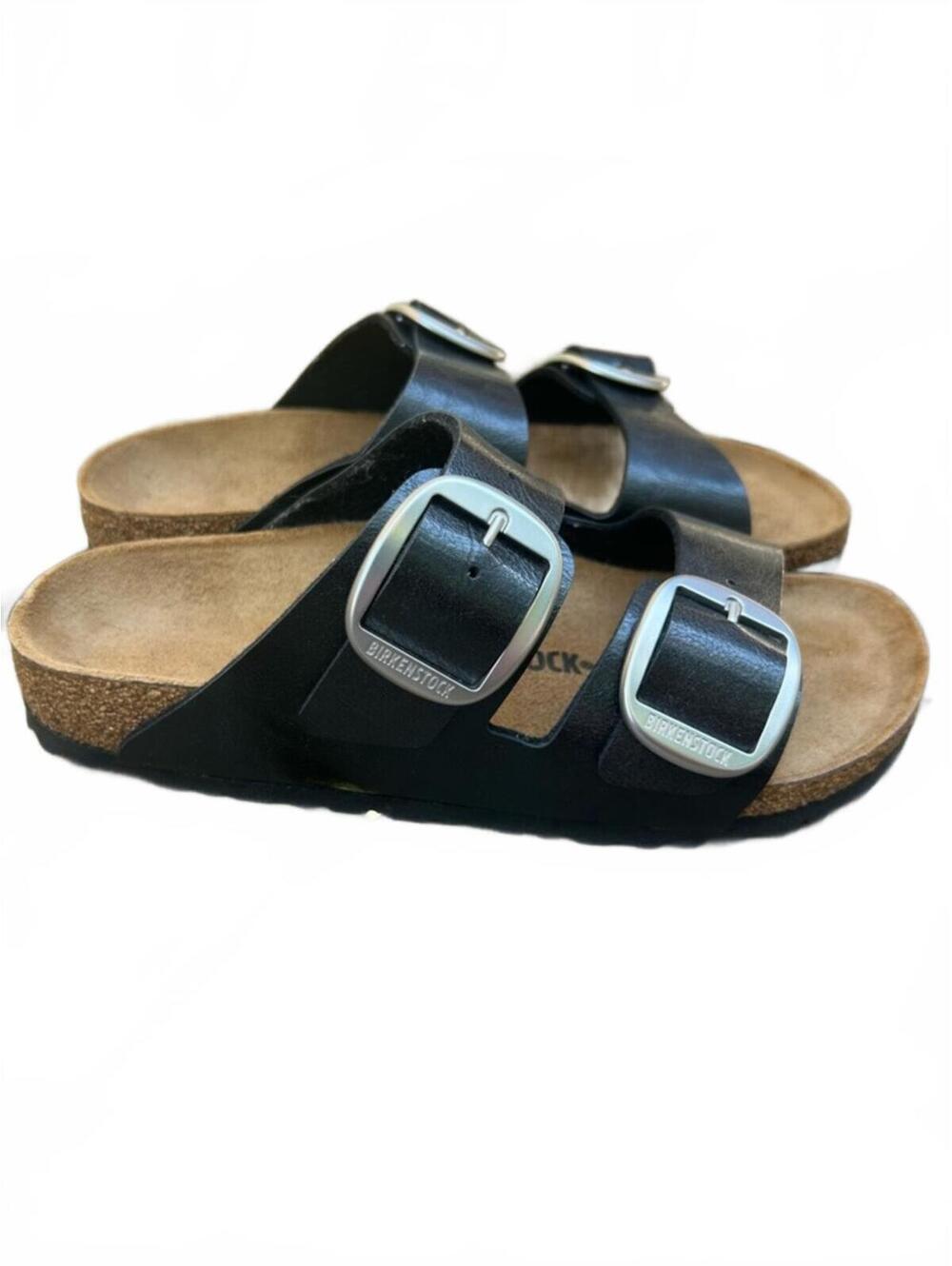 Birkenstock Arizona Big Buckle Black Double Buckle Slide Sandals | Size 8 / EU39
